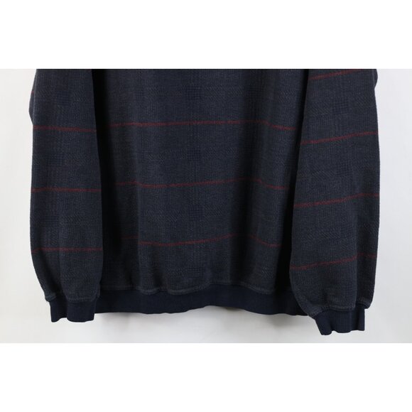 Vintage 90s Streetwear Mens Large Faded Layered Houndstooth Plaid Sweatshirt - Picture 3 of 10